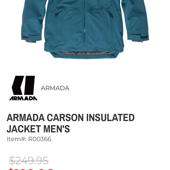 Carson Insulated Jacket Men's Teal - Picture 1 of 10